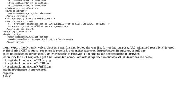 Tomcat 7 Access to the requested resource has been denied for REST put service смотреть онлайн