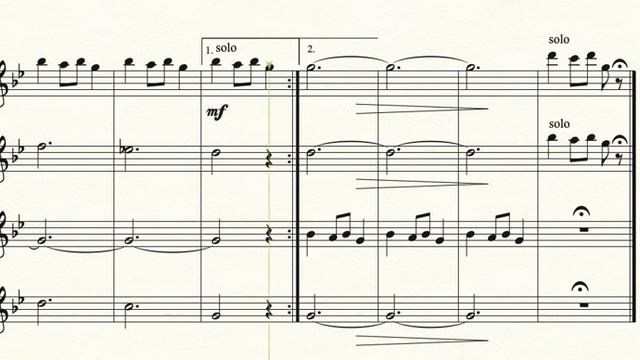 Leontovych - Carol of the Bells - flute quartet play along with a virtual ensemble (Flute 4) смотреть онлайн