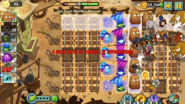 Plants vs Zombies 2 - Wild West Day 30 [Plants Lvl 1 & No Premium] смотреть онлайн