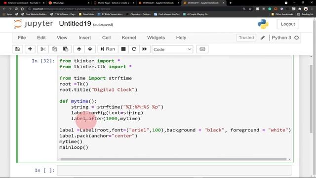 How to create a clock using python [Learn Tkinter] смотреть онлайн