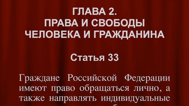 Право обращаться СТАТЬЯ 33 Конституции смотреть онлайн
