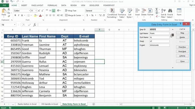 How To Create A Data Entry Form In Excel - ADD, MODIFY AND DELETE! смотреть онлайн