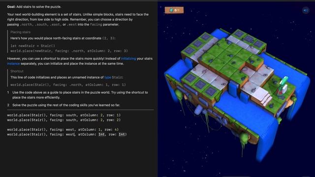 Swift Playgrounds на русском, World Building 4 урок | Reach for the Stairs смотреть онлайн