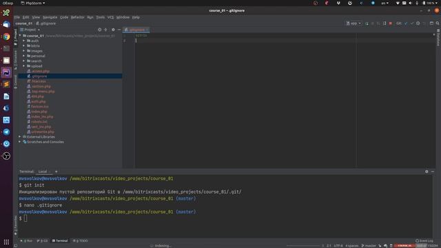 Урок 02. Инициализация git репозитория в Bitrix смотреть онлайн