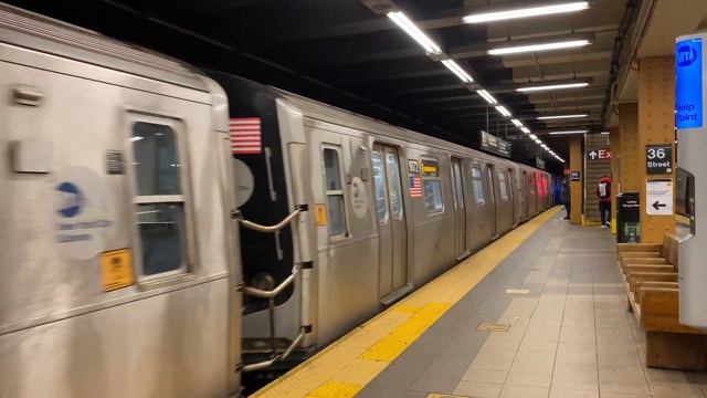 MTA New York City Subway D, N, R, & Work Trains @ 36th Street On BMT Fourth Avenue Line (2/4/21) смотреть онлайн