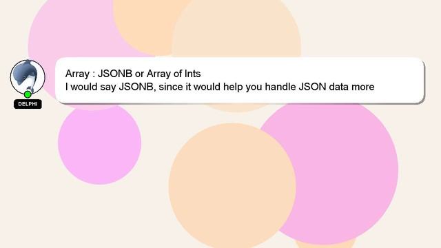 Array : JSONB or Array of Ints смотреть онлайн