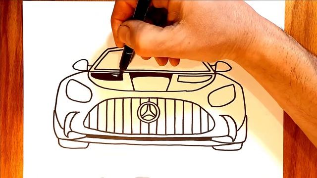 Как нарисовать машину мерседес / how to draw a Mercedes car смотреть онлайн
