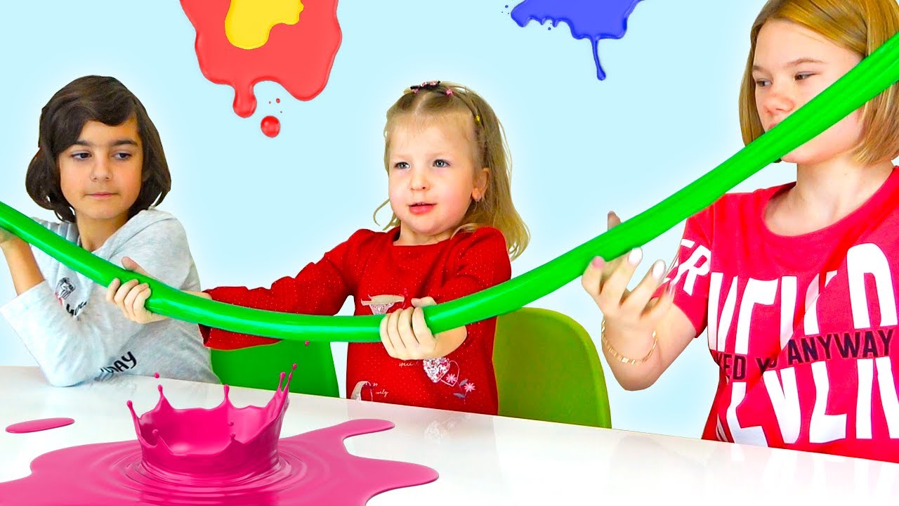 Слаймы своими руками - дети играют и делают их смотреть онлайн