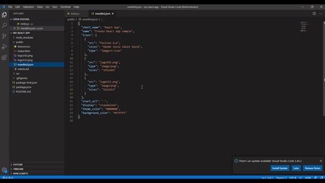React Tutorial Using Visual Studio Code in Hindi Part 5 - Understanding the default React App. смотреть онлайн
