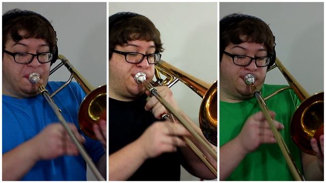 Tetris Theme but it's on four different sized trombones || Eric L. - Trombone Quartet смотреть онлайн