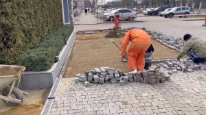 Как укладывать гранитную брусчатку на ЦПС ? Гранит | Брусчатка | Краснодар | Благоустройство