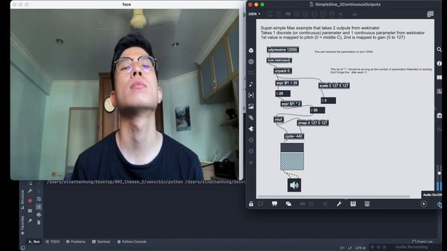Facial Reading — OSC communication (Python, Wekinator, Max MSP) смотреть онлайн