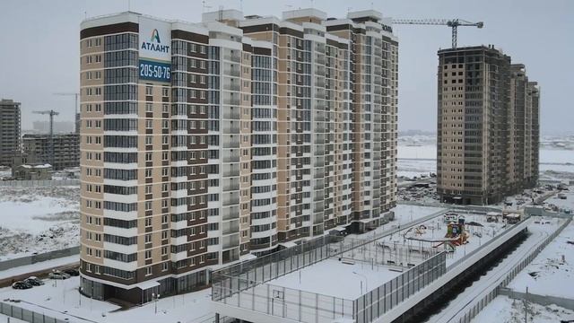 ЖК "Атлант": видеооблёт по заснеженному комплексу. Декабрь-2020 смотреть онлайн