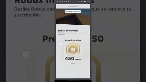 Roblox Premium 450 robux al mes!