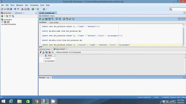 Querying JSON Objects Using Dot Notation in Oracle 12C смотреть онлайн
