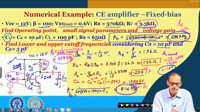 Lecture 42 : Frequency Response of CE/CS Amplifiers Considering HF Models of BJT And MOSFET (Part C смотреть онлайн
