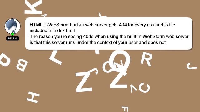 HTML : WebStorm built-in web server gets 404 for every css and js file included in index.html смотреть онлайн