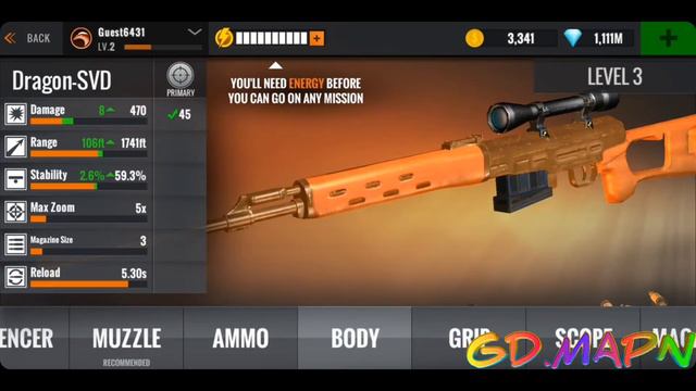 Sniper 3d assassin mod apk unlimited gems2.16.19 смотреть онлайн