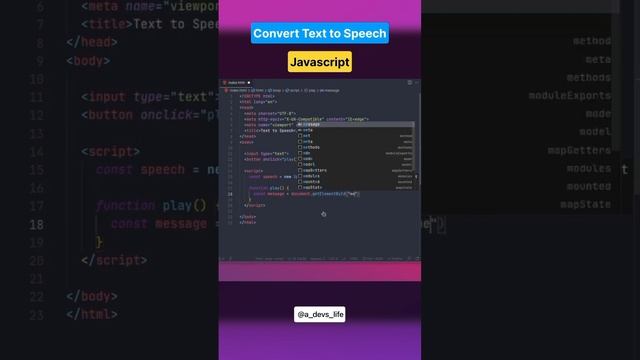 Text to speech using JavaScript #js #javascript #tts #reactjs #jstutorial смотреть онлайн