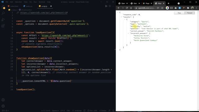 Quiz App Using Vanilla JavaScript | With Open Trivia DB API смотреть онлайн