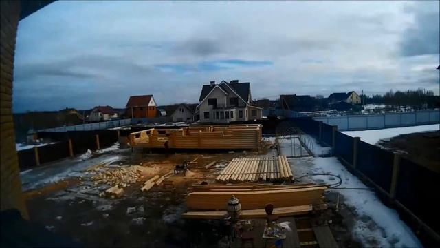 Строим баню 6х15 из бревна! смотреть онлайн