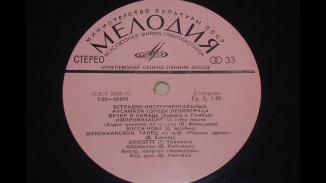 Инструментальный Квартет "Камертон" - Блюзетт 1978 смотреть онлайн