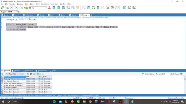 #5 SUBQUERY MYSQL - SELECT CLAUSE Dengan Bimbingan Bapak Rizky Parlika, S.kom M.kom смотреть онлайн