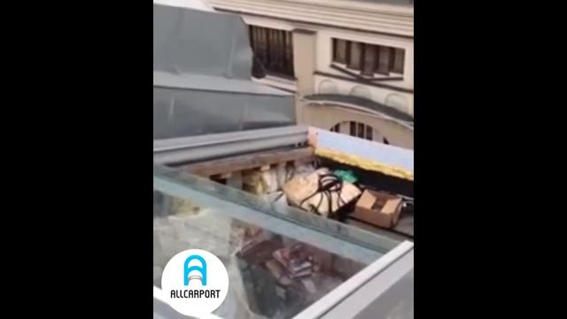 Навес из стекла раздвижной "Световые конструкции" смотреть онлайн