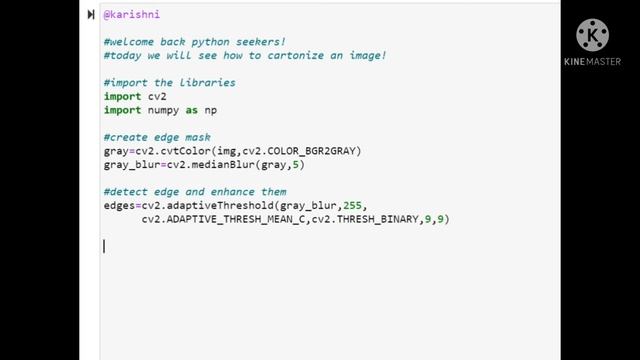 How to cartoonize image using opencv in python? #python #opencv # python_seeker смотреть онлайн