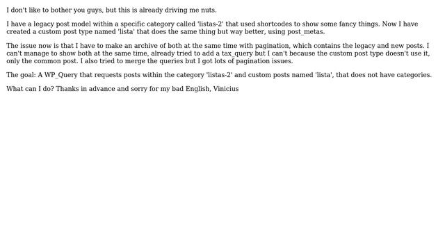 Wordpress: WP_Query: Posts within category OR custom post type смотреть онлайн