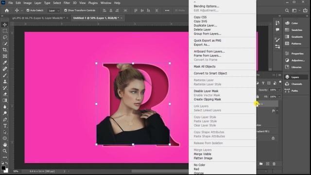 Letter (R) Portrait Design Tutorial in Photoshop смотреть онлайн