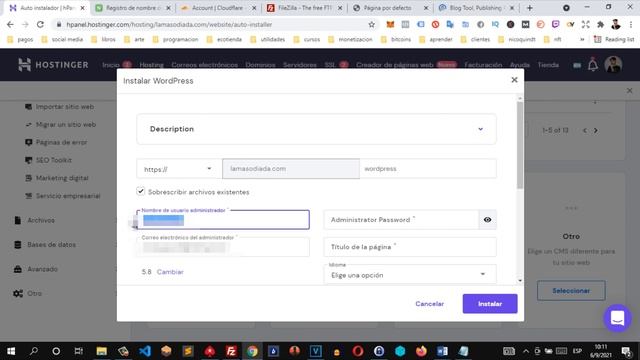 Cómo instalar WORDPRESS desde tu hosting o por FTP. Wordpress para principiantes #2 смотреть онлайн