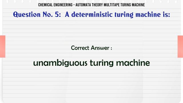 MCQ Questions Automata Theory Multitape Turing Machine With Answers