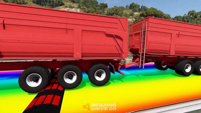 Trucks vs Speed Bumps - beamng drive смотреть онлайн