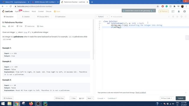Palindrome Number|LeetCode|Python Solution смотреть онлайн