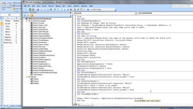 Excel VBA Tutorial 34 - How to use Vlookup Using Excel VBA смотреть онлайн