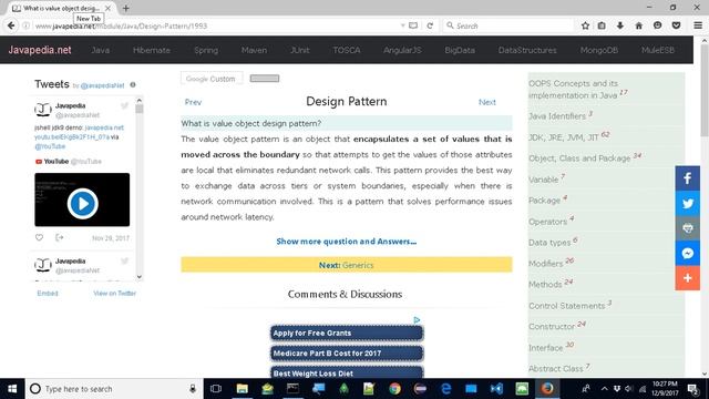 What is value object design pattern?
| javapedia.net смотреть онлайн