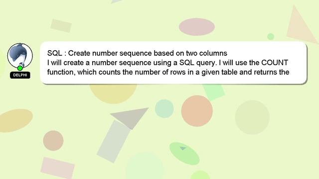SQL : Create number sequence based on two columns смотреть онлайн