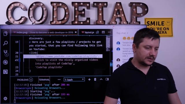 Build a blog tutorial for beginners S02 E04 CodeTap live coding show смотреть онлайн