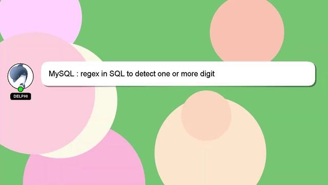 MySQL : regex in SQL to detect one or more digit смотреть онлайн