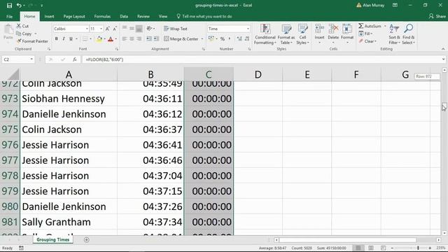 Group Times in Excel to Specific Intervals - Excel Formula смотреть онлайн