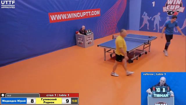 Медведев Юрий 3-1 Гулевский Родион Турнир Восток 4 WINCUP 1.06.21 Прямая трансляция Зал1 смотреть онлайн