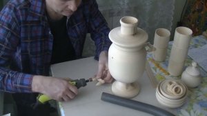Роспись самовара 1 часть - подготовка токарного изделия к росписи.
