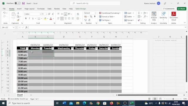 How to Make a Weekly Planner in Excel- Tutorial смотреть онлайн