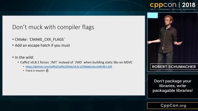 CppCon 2018: Robert Schumacher “Don't package your libraries, write packagable libraries!” смотреть онлайн