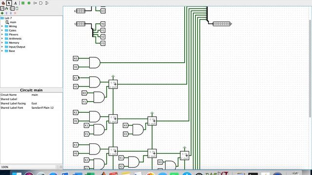 4-bit Multiplier on Logisim смотреть онлайн