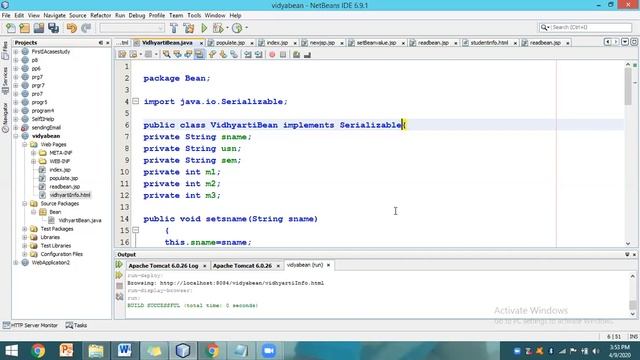 AJP Lab Program 8 Part II - JSP and Java Bean Demo смотреть онлайн