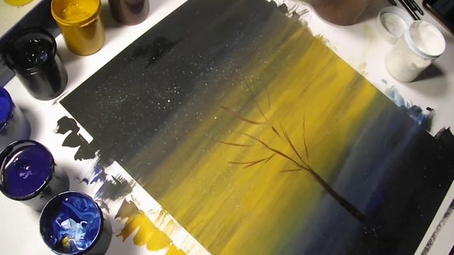 Рисуем красивое дерево красками смотреть онлайн