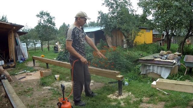 Пришлось делать основу из "Крученого бруса"! // Пристройка к деревенскому дому! смотреть онлайн