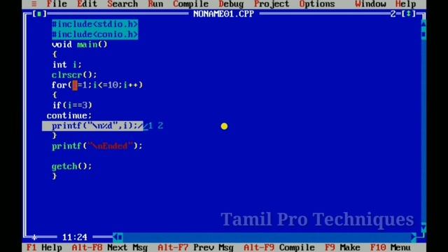 51. Break, Continue and goto statement in C in Tamil смотреть онлайн